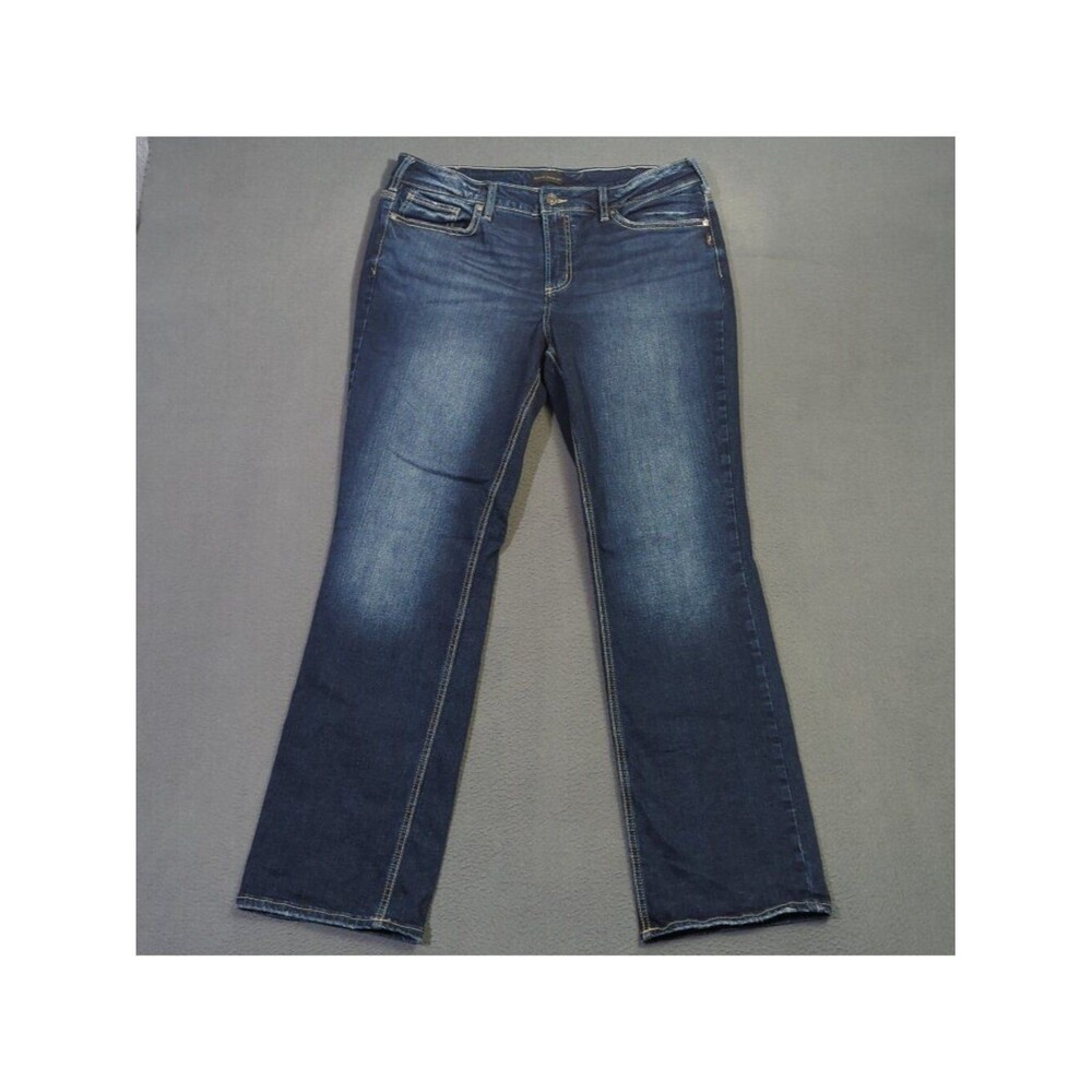 Silver Jeans Women's 16Wx33 Blue Suki Slim Boot Denim Western Cowgirl Rodeo